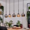 Koyoto Pendelleuchte Glas 15 cm Naturfarben, Schwarz, 5-flammig