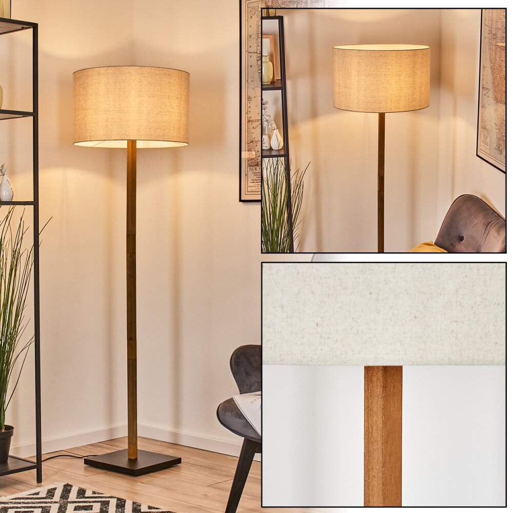 Flemming Stehleuchte 50 cm Naturfarben, Schwarz, 1-flammig main product photo