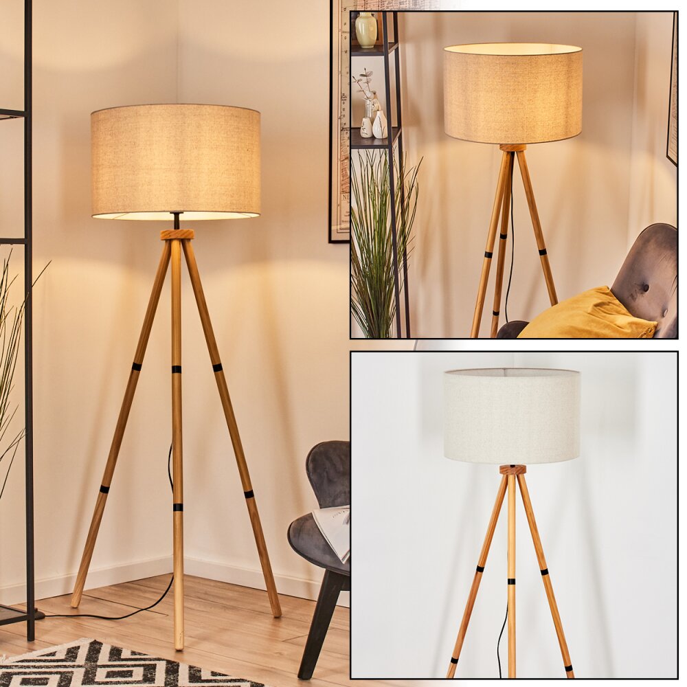 Flemming Stehleuchte 50 cm Naturfarben, Schwarz, 1-flammig main product photo