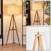Flemming Stehleuchte 50 cm Holz dunkel, Schwarz, 1-flammig