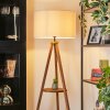 Flemming Stehleuchte 50 cm Holz dunkel, Schwarz, 1-flammig