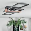 Macos Deckenleuchte LED Chrom, Holzoptik, Schwarz, 1-flammig