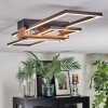 Macos Deckenleuchte LED Chrom, Holzoptik, Schwarz, 1-flammig