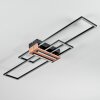 Macos Deckenleuchte LED Chrom, Holzoptik, Schwarz, 1-flammig