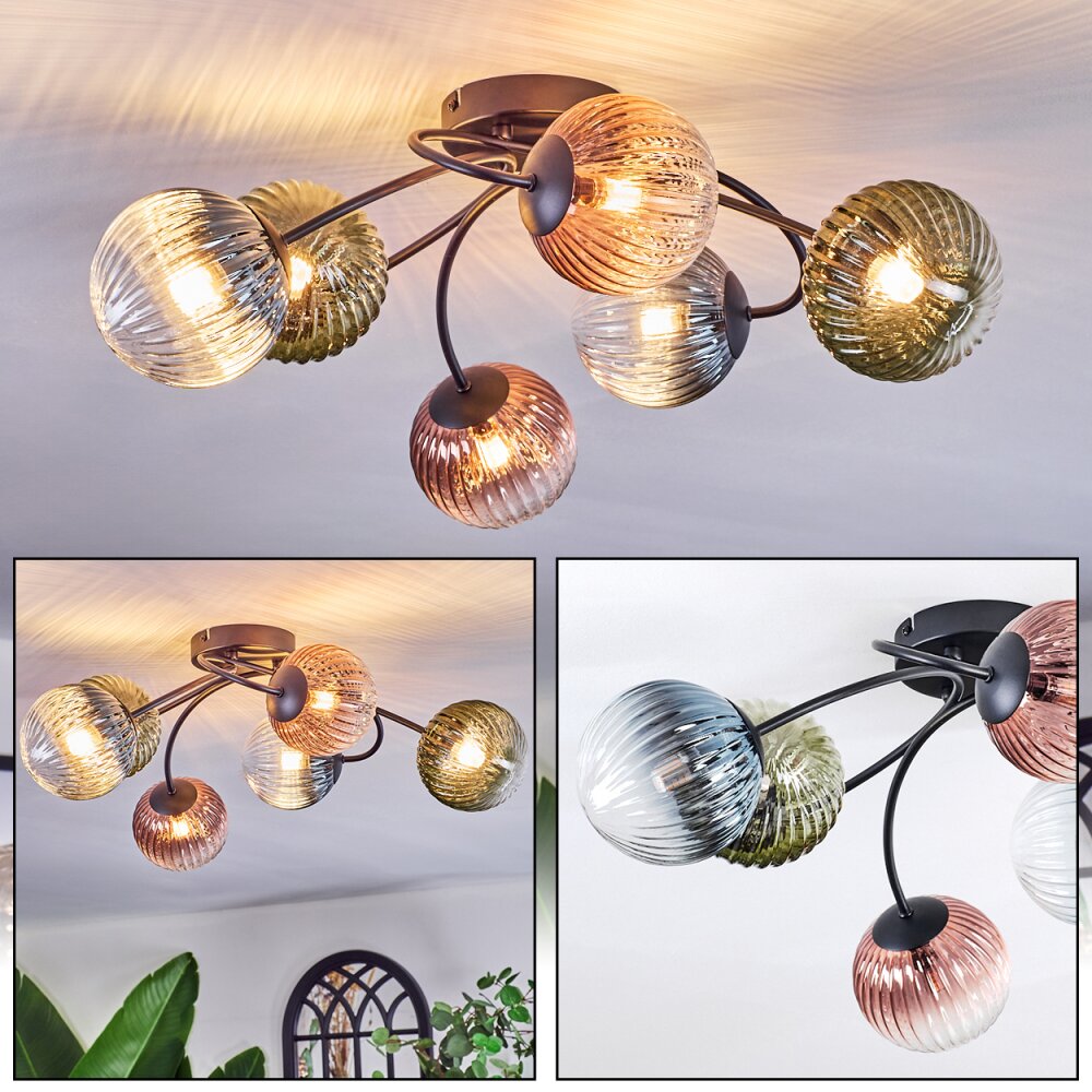 Chehalis Deckenleuchte 12 cm Blau, Grün, Klar, Kupferfarben, 6-flammig main product photo