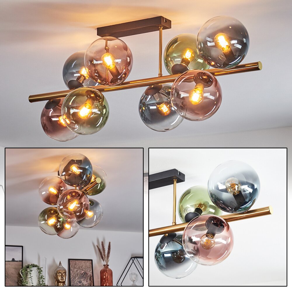 Gastor Deckenleuchte Glas 15 cm Gold, Schwarz, 8-flammig main product photo