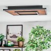 Meron Deckenleuchte LED Holzoptik, Schwarz, 1-flammig