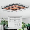 Meron Deckenleuchte LED Holzoptik, Schwarz, 1-flammig