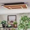 Meron Deckenleuchte LED Holzoptik, Schwarz, 1-flammig