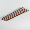 Meron Deckenleuchte LED Holzoptik, Schwarz, 1-flammig