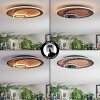 Meron Deckenleuchte LED Holzoptik, Schwarz, 1-flammig