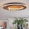 Meron Deckenleuchte LED Holzoptik, Schwarz, 1-flammig