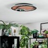 Meron Deckenleuchte LED Holzoptik, Schwarz, 1-flammig