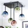 Chehalis Deckenleuchte Glas 10 cm Blau, Grün, Klar, Kupferfarben, 5-flammig