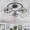 Koyoto Deckenleuchte Glas 15 cm Klar, Rauchfarben, 3-flammig