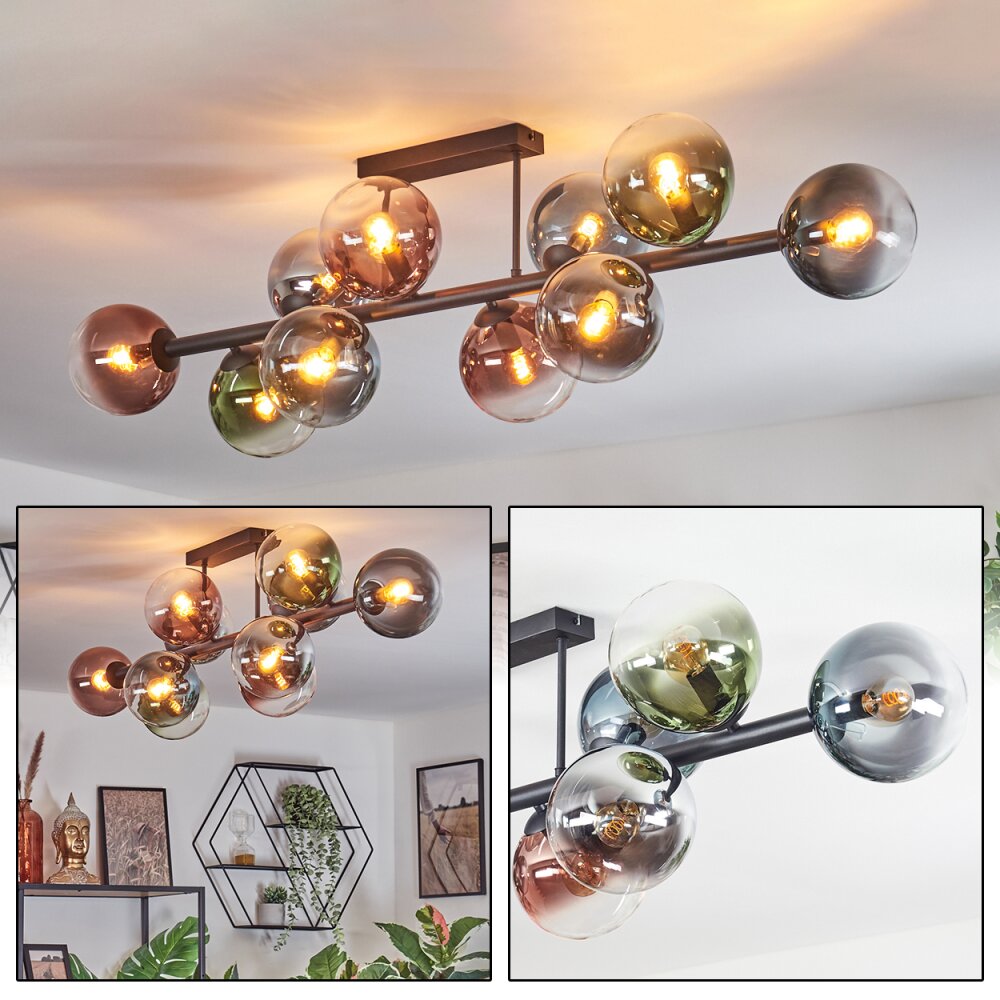 Gastor Deckenleuchte Glas 15 cm Blau, Chrom, Grün, Klar, Kupferfarben, Rauchfarben, 10-flammig main product photo