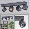 Narel Deckenleuchte LED Schwarz, 4-flammig