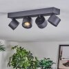 Narel Deckenleuchte LED Schwarz, 4-flammig