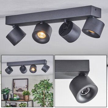 Narel Deckenleuchte LED Schwarz, 4-flammig