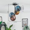 Koyoto Deckenleuchte Glas 15 cm Blau, Gold, Kupferfarben, 4-flammig