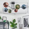 Koyoto Deckenleuchte Glas 15 cm Blau, Grün, Kupferfarben, 6-flammig