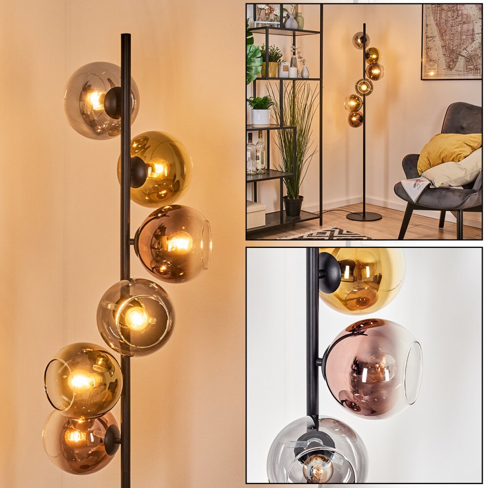 Koyoto Stehleuchte Glas 15 cm Gold, Klar, Kupferfarben, Rauchfarben, 6-flammig main product photo