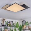Barullu Deckenpanel LED Holzoptik, Schwarz, Weiß, 1-flammig