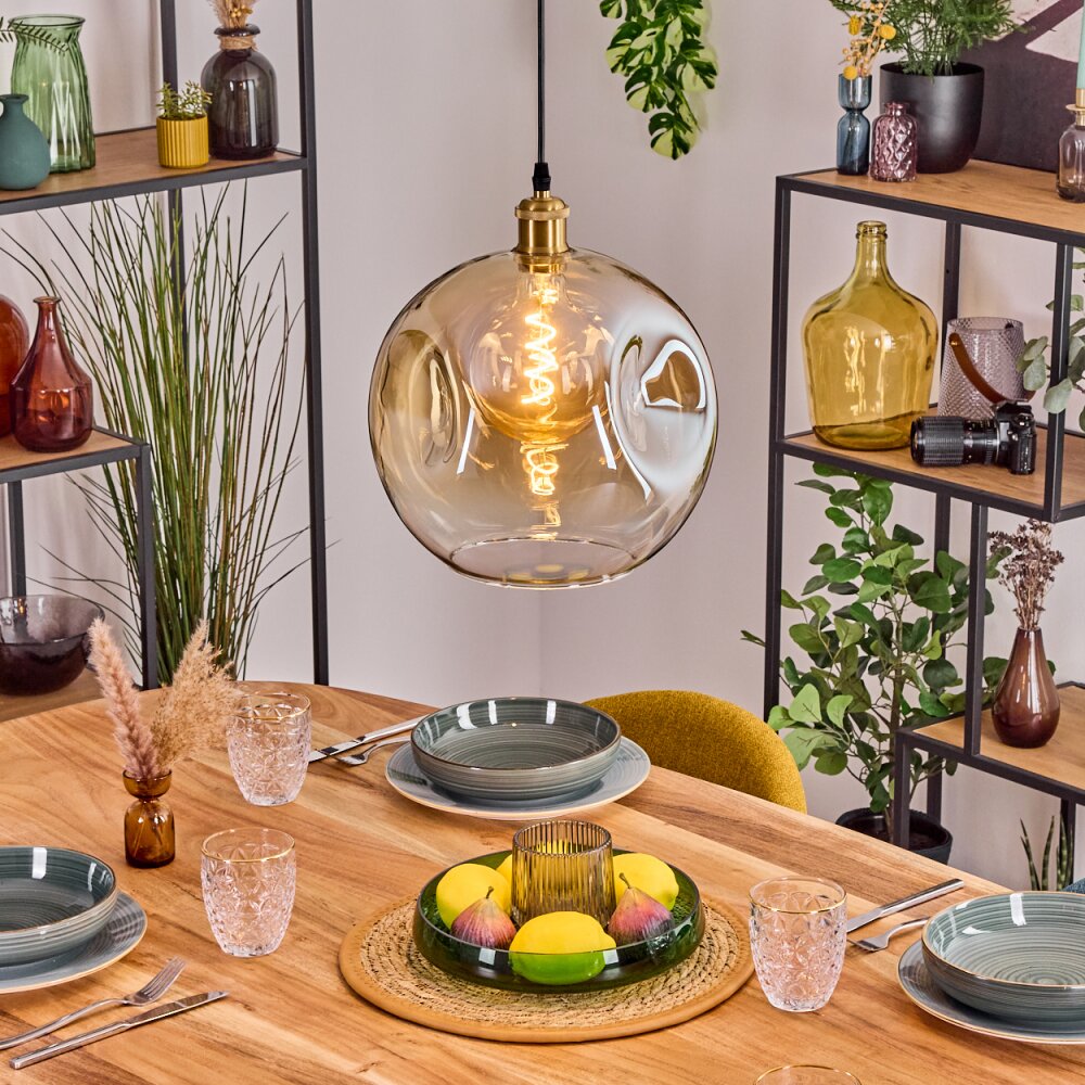 Ripoll Hängeleuchte Glas 30 cm Gold, 1-flammig main product photo
