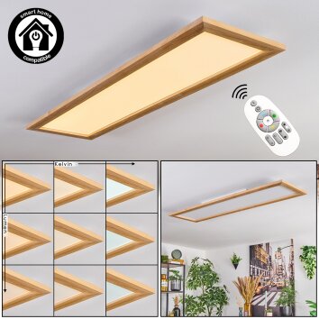 Belan Deckenpanel LED Naturfarben, Weiß, 1-flammig, Fernbedienung