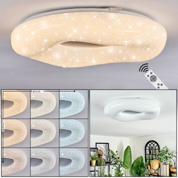 Zuril Deckenleuchte LED Weiß, 1-flammig, Fernbedienung