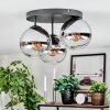 Gastor Deckenleuchte Glas 15 cm Chrom, Klar, Rauchfarben, 3-flammig