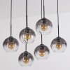 Koyoto Hängeleuchte Glas 20 cm Klar, Rauchfarben, 6-flammig