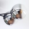 Gastor Deckenleuchte Glas 15 cm Chrom, Klar, Rauchfarben, 6-flammig