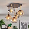 Koyoto Deckenleuchte Glas 15 cm Gold, Schwarz, 5-flammig