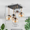 Koyoto Deckenleuchte Glas 15 cm Gold, Schwarz, 5-flammig
