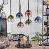 Koyoto Hängeleuchte Glas 15 cm Blau, Grün, Klar, Kupferfarben, 6-flammig
