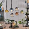 Koyoto Hängeleuchte Glas 15 cm Blau, Gold, Klar, Kupferfarben, Rauchfarben, 6-flammig