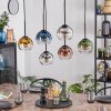 Koyoto Hängeleuchte Glas 15 cm Blau, Gold, Klar, Kupferfarben, Rauchfarben, 6-flammig