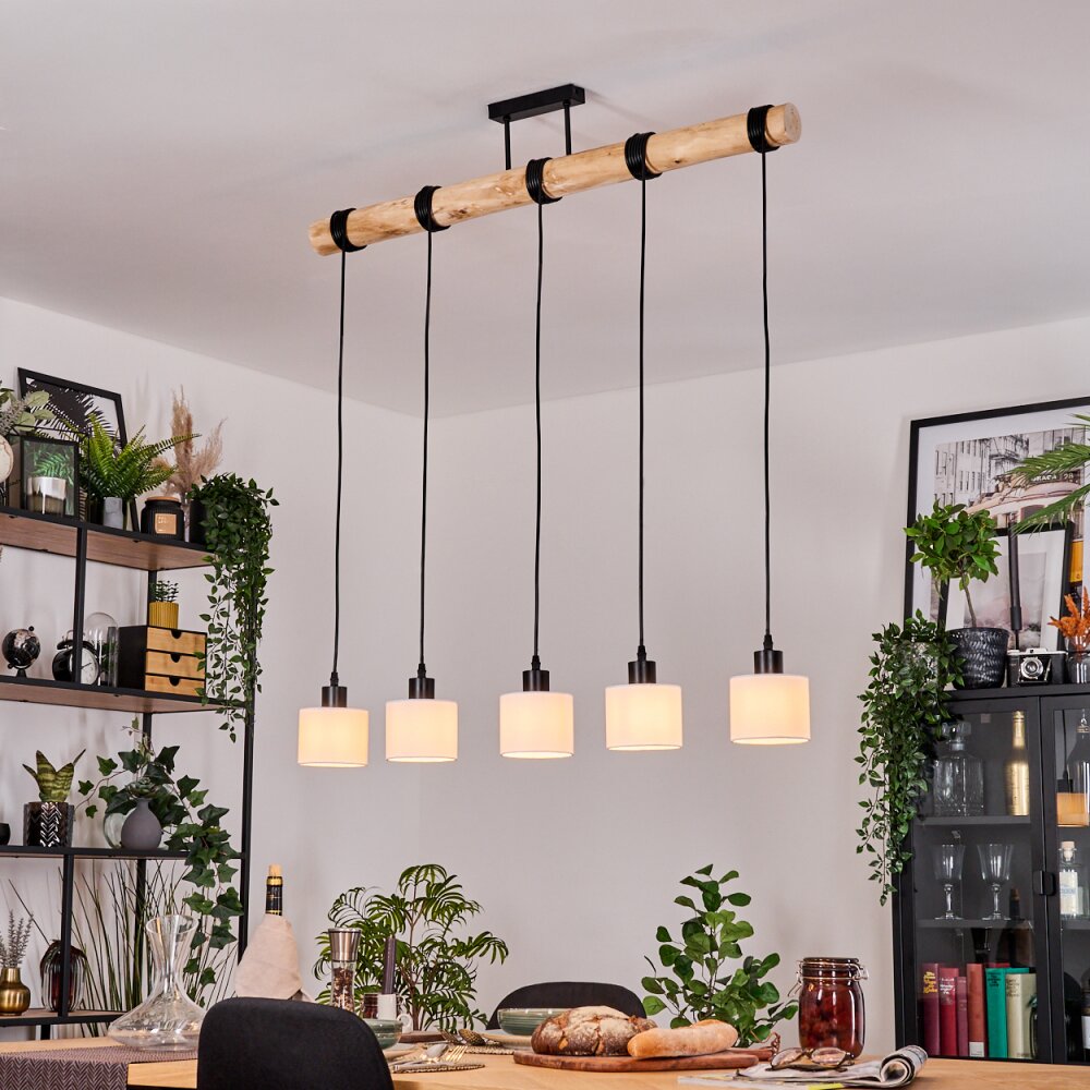 Bassagoda Hängeleuchte Naturfarben, Schwarz, 5-flammig main product photo