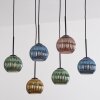 Koyoto Hängeleuchte Glas 15 cm Blau, Gold, Grün, Kupferfarben, 6-flammig