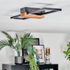 Macos Deckenleuchte LED Holzoptik, Schwarz, 1-flammig