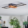 Macos Deckenleuchte LED Holzoptik, Schwarz, 1-flammig