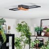 Macos Deckenleuchte LED Holzoptik, Schwarz, 1-flammig