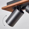 Dalan Deckenleuchte LED Naturfarben, Schwarz, 3-flammig