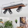 Dalan Deckenleuchte LED Naturfarben, Schwarz, 3-flammig