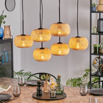Bauro Hängeleuchte Naturfarben, 6-flammig