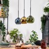 Koyoto Hängeleuchte Glas 15 cm Naturfarben, Schwarz, 3-flammig