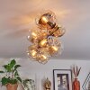 Ripoll Deckenleuchte Glas 15 cm Gold, Schwarz, 8-flammig