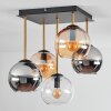 Koyoto Deckenleuchte Glas 15 cm Gold, Schwarz, 5-flammig