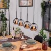 Koyoto Hängeleuchte Glas 15 cm Naturfarben, Schwarz, 4-flammig